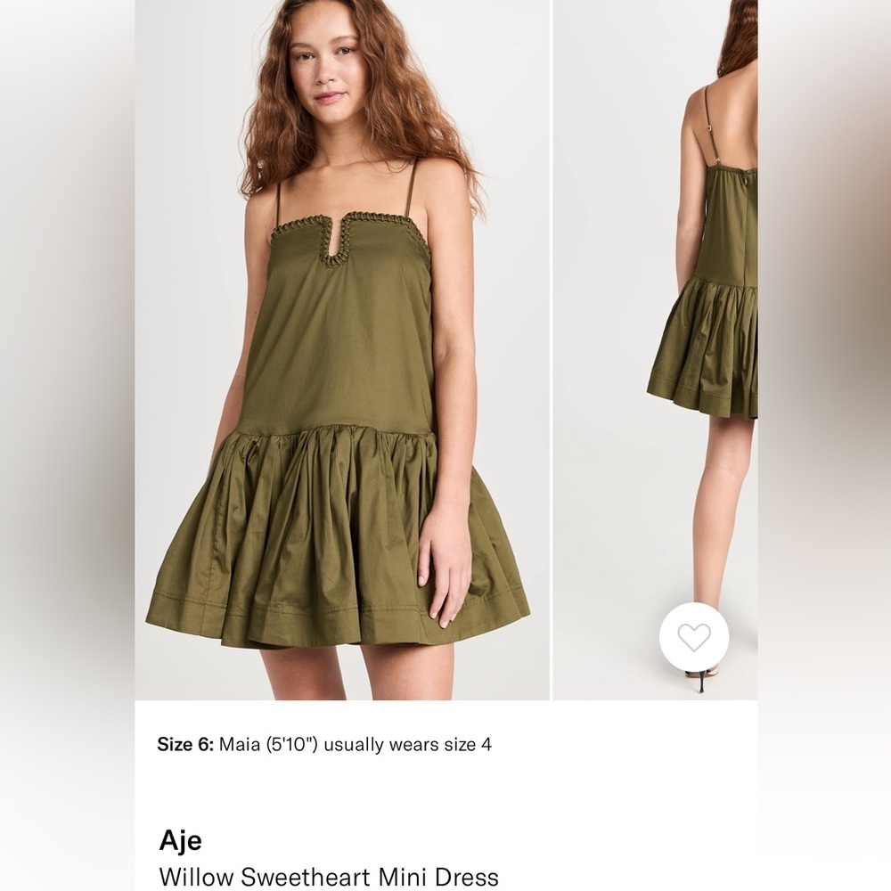 Aje Green Dress Willow Sweetheart